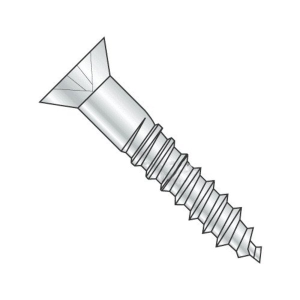 Newport Fasteners Wood Screw, #16, 3 in, Zinc Plated Steel Flat Head Phillips Drive, 300 PK 546656-300